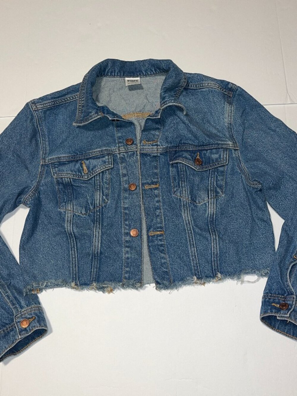 Pink Victoria's Secret women's cropped jean jacket size XS